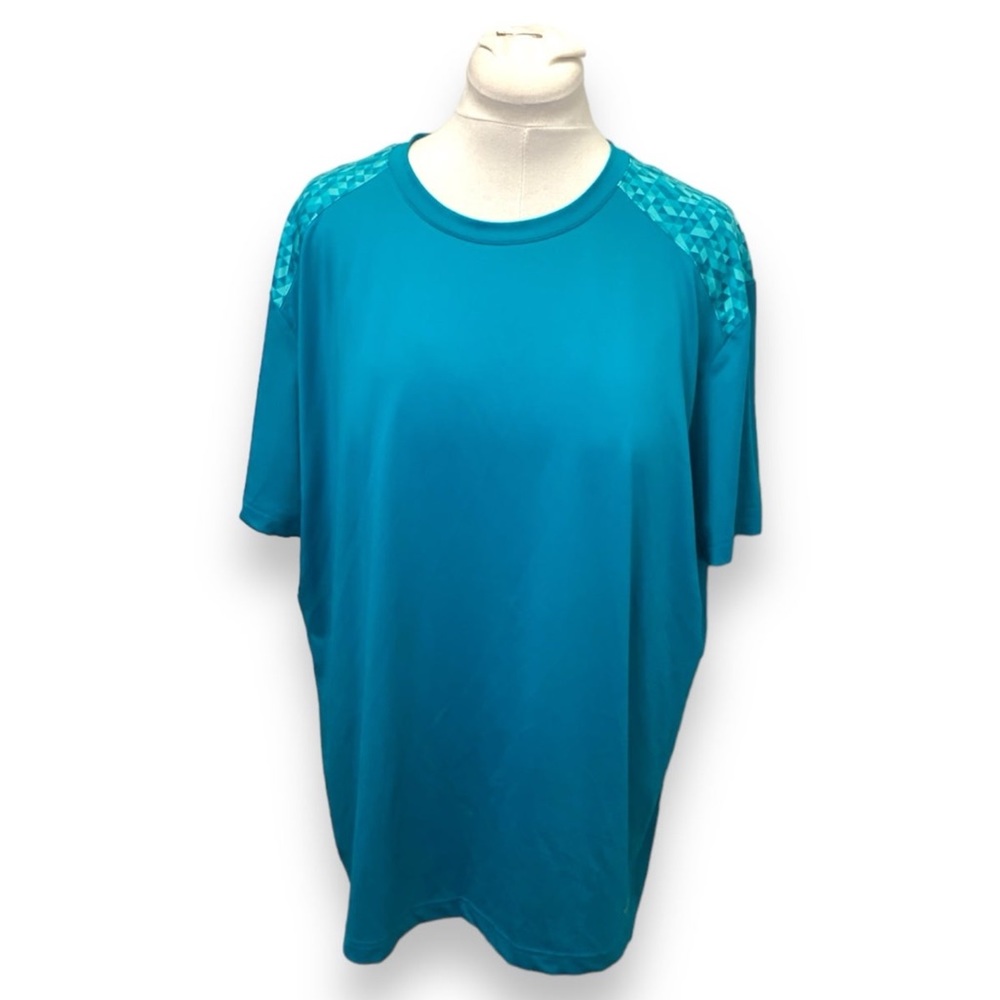Zelos Mens Short Sleeve Active Workout Tee, Teal, size XL